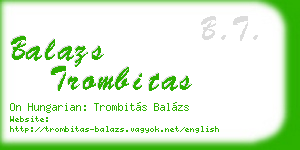 balazs trombitas business card